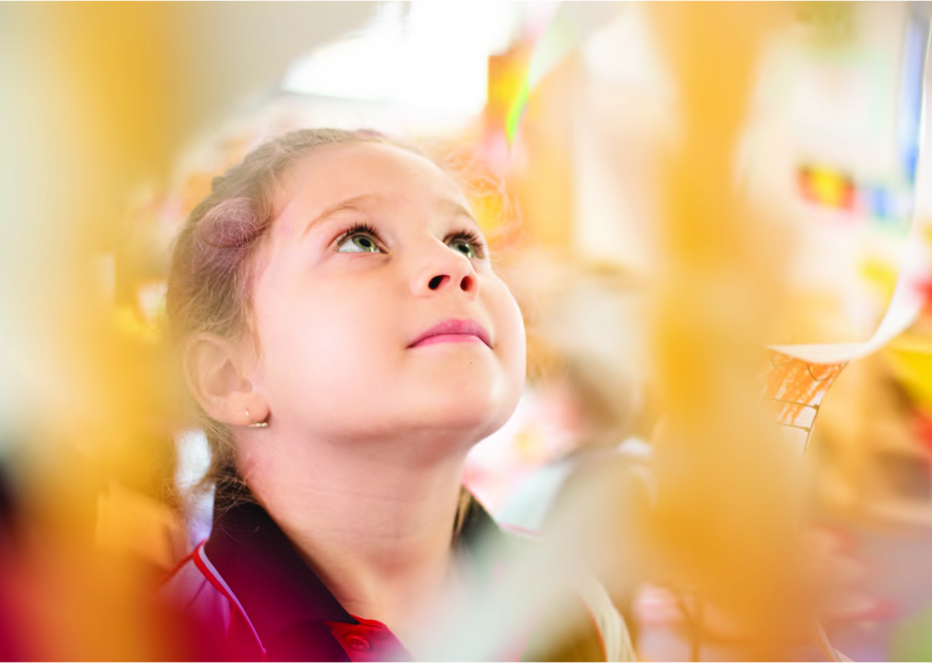 A child looking up.